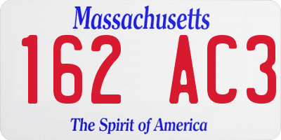MA license plate 162AC3