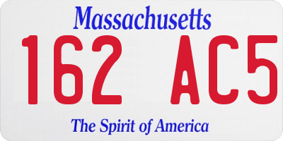 MA license plate 162AC5