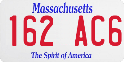 MA license plate 162AC6
