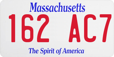 MA license plate 162AC7