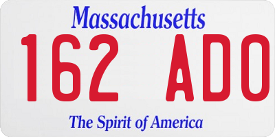 MA license plate 162AD0