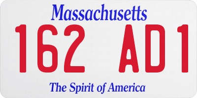 MA license plate 162AD1