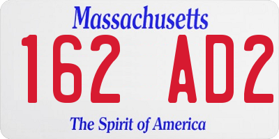 MA license plate 162AD2