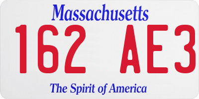 MA license plate 162AE3