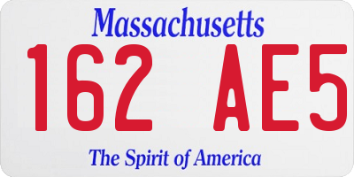 MA license plate 162AE5