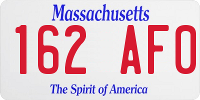 MA license plate 162AF0