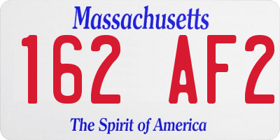 MA license plate 162AF2