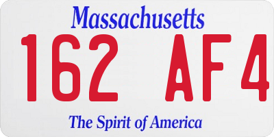 MA license plate 162AF4