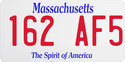 MA license plate 162AF5