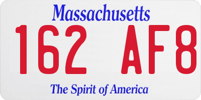 MA license plate 162AF8