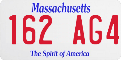 MA license plate 162AG4
