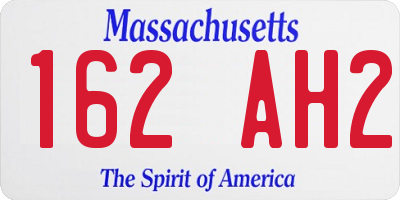 MA license plate 162AH2