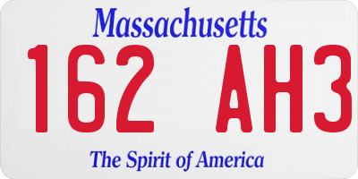 MA license plate 162AH3