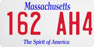 MA license plate 162AH4