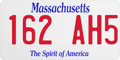 MA license plate 162AH5