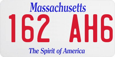 MA license plate 162AH6