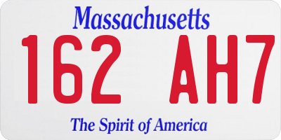 MA license plate 162AH7