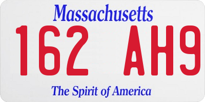 MA license plate 162AH9
