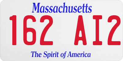 MA license plate 162AI2
