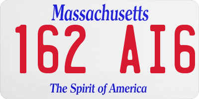 MA license plate 162AI6