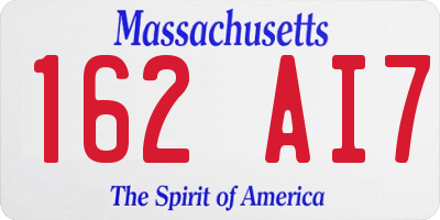 MA license plate 162AI7