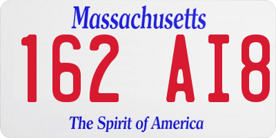 MA license plate 162AI8