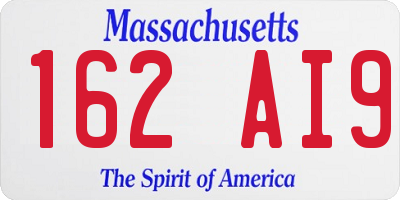 MA license plate 162AI9