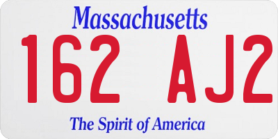 MA license plate 162AJ2