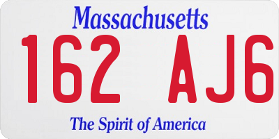 MA license plate 162AJ6