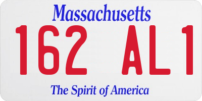MA license plate 162AL1