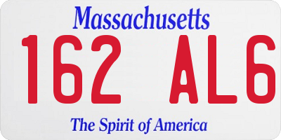 MA license plate 162AL6