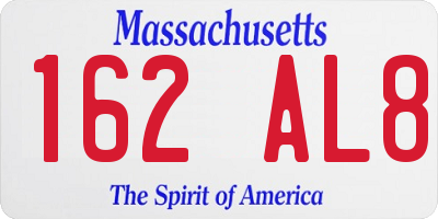 MA license plate 162AL8