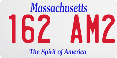MA license plate 162AM2