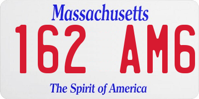MA license plate 162AM6