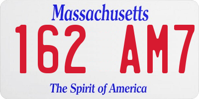 MA license plate 162AM7