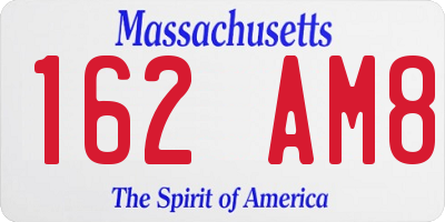 MA license plate 162AM8