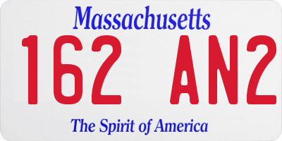 MA license plate 162AN2