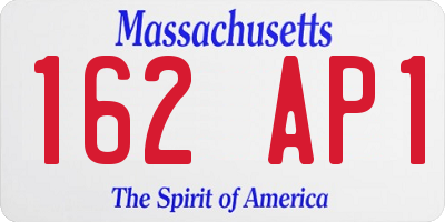 MA license plate 162AP1