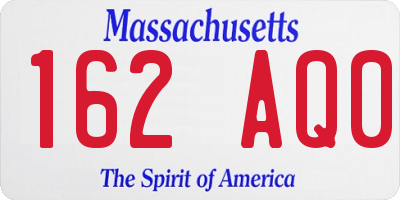 MA license plate 162AQ0