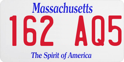 MA license plate 162AQ5