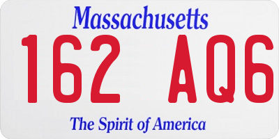 MA license plate 162AQ6