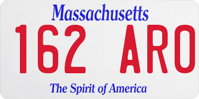 MA license plate 162AR0