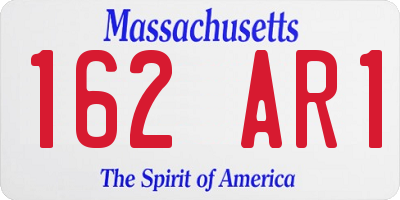 MA license plate 162AR1