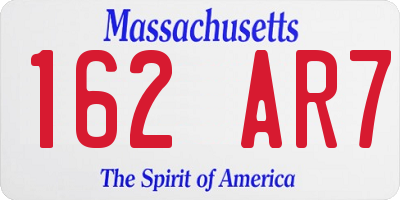 MA license plate 162AR7