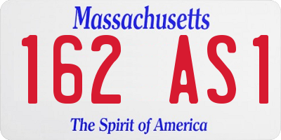 MA license plate 162AS1