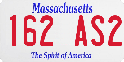 MA license plate 162AS2