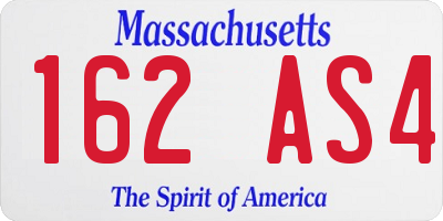MA license plate 162AS4