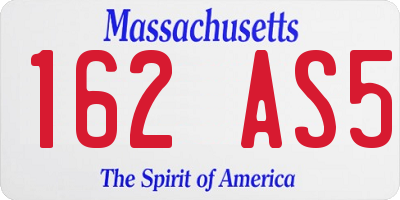 MA license plate 162AS5