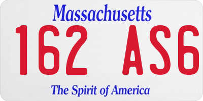MA license plate 162AS6