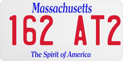 MA license plate 162AT2